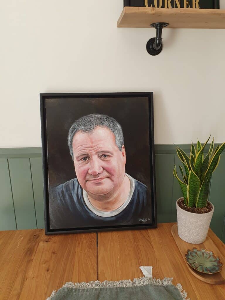 Memorial Portrait Painting. Bobbys Hand Drawn Portraits