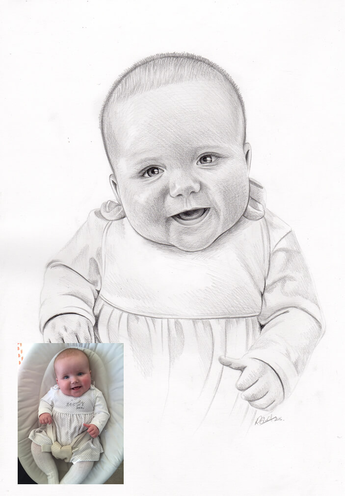 baby drawing Bobbys Hand Drawn Portraits