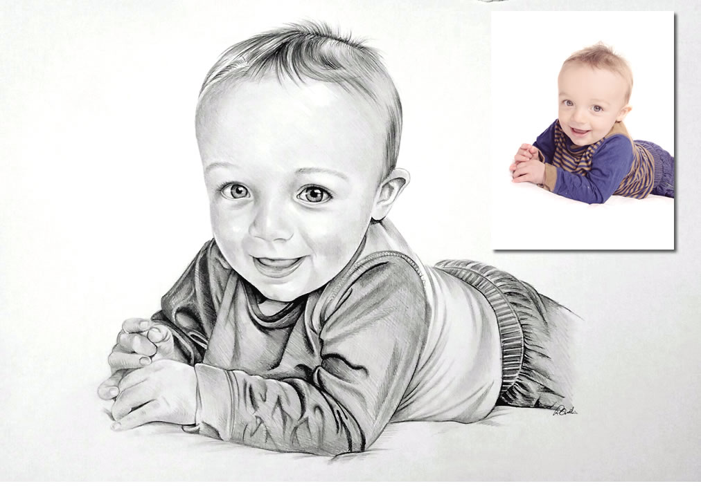 little boy portrait Bobbys Hand Drawn Portraits