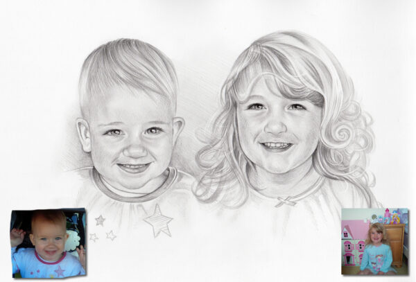 children drawing - Bobbys Hand Drawn Portraits.