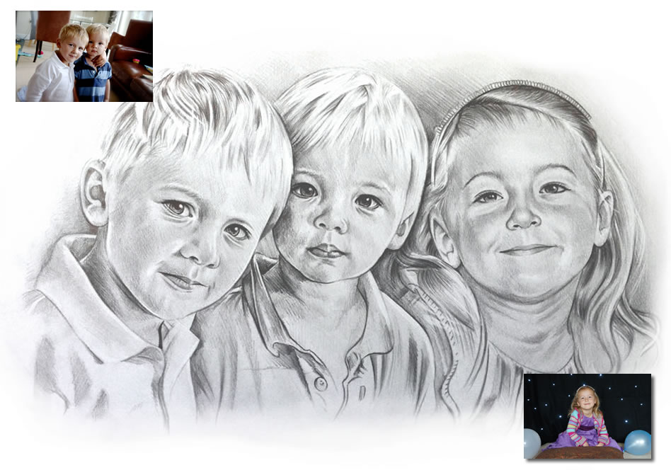 Portrait of kids Bobbys Hand Drawn Portraits