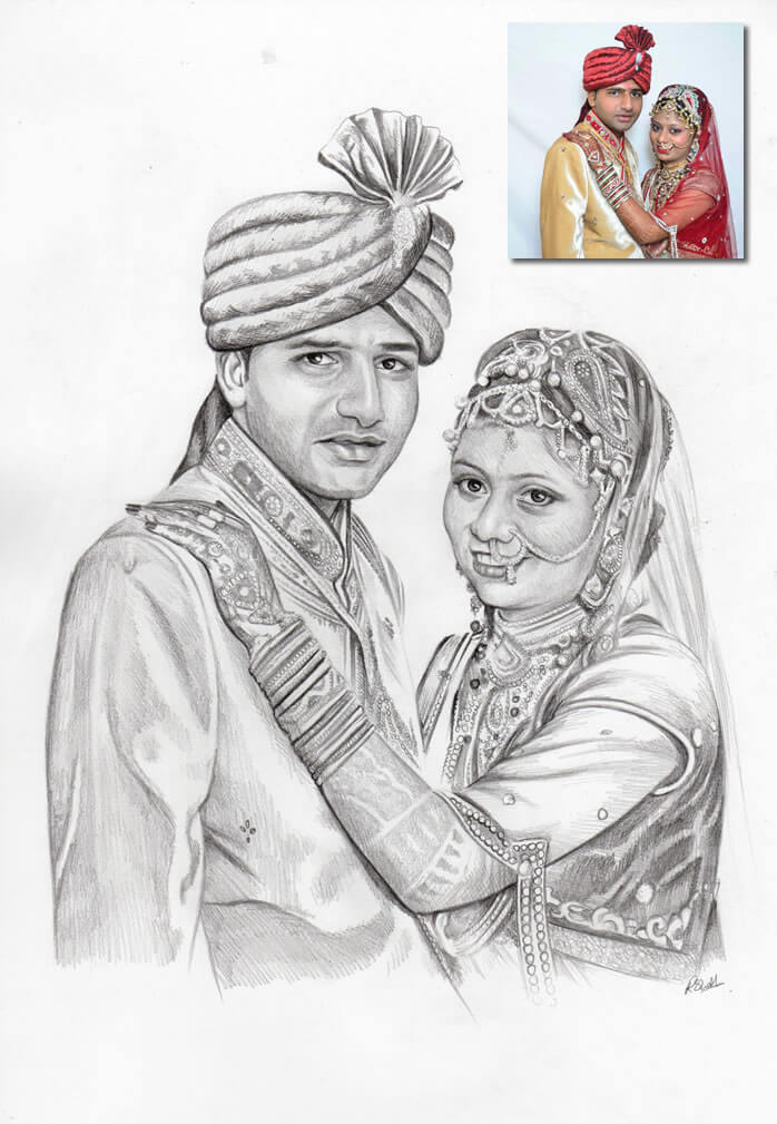Sikh wedding 2 Bobbys Hand Drawn Portraits