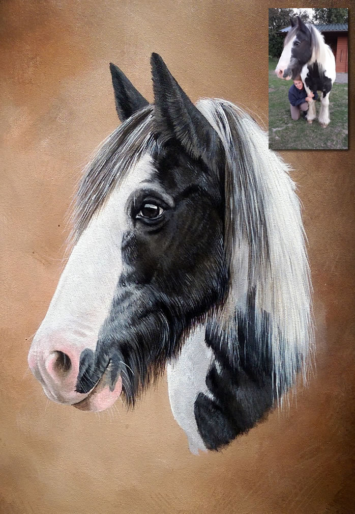 acrylic on canvas horse portrait
