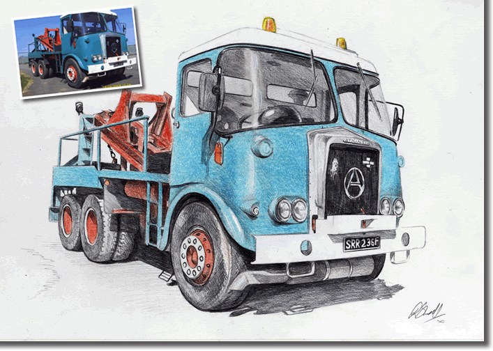 old lorry drawing Bobbys Hand Drawn Portraits.
