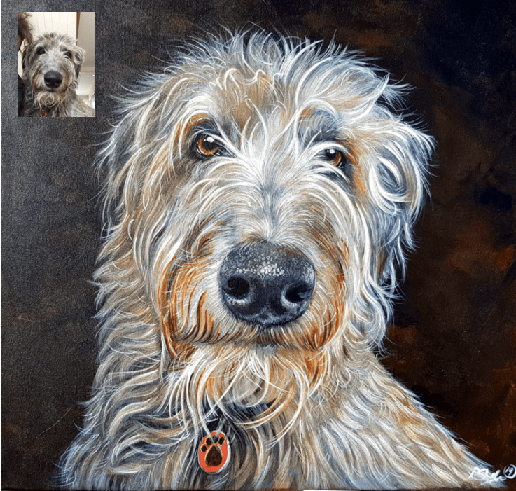 wolfhound painting on canvas