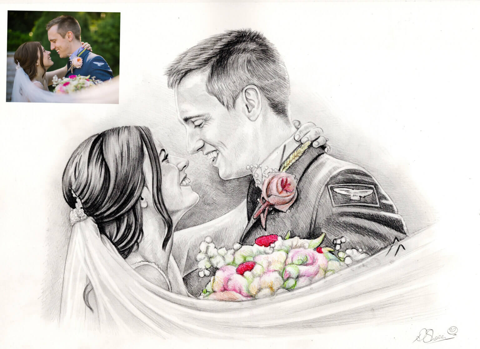 Wedding drawing | Commission hand drawn portraits