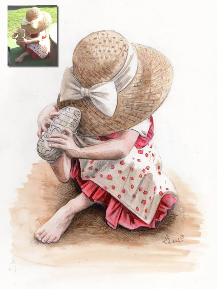 painting of little girl