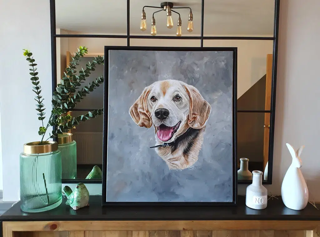 Acrylic Beagle Portrait video. Bobbys Hand Drawn Portraits