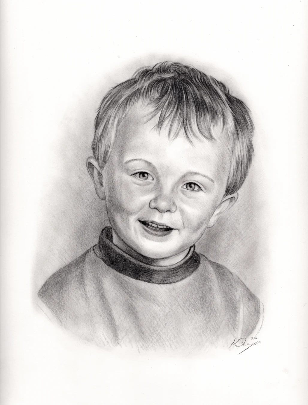 Memorial Portrait Painting. Bobbys Hand Drawn Portraits